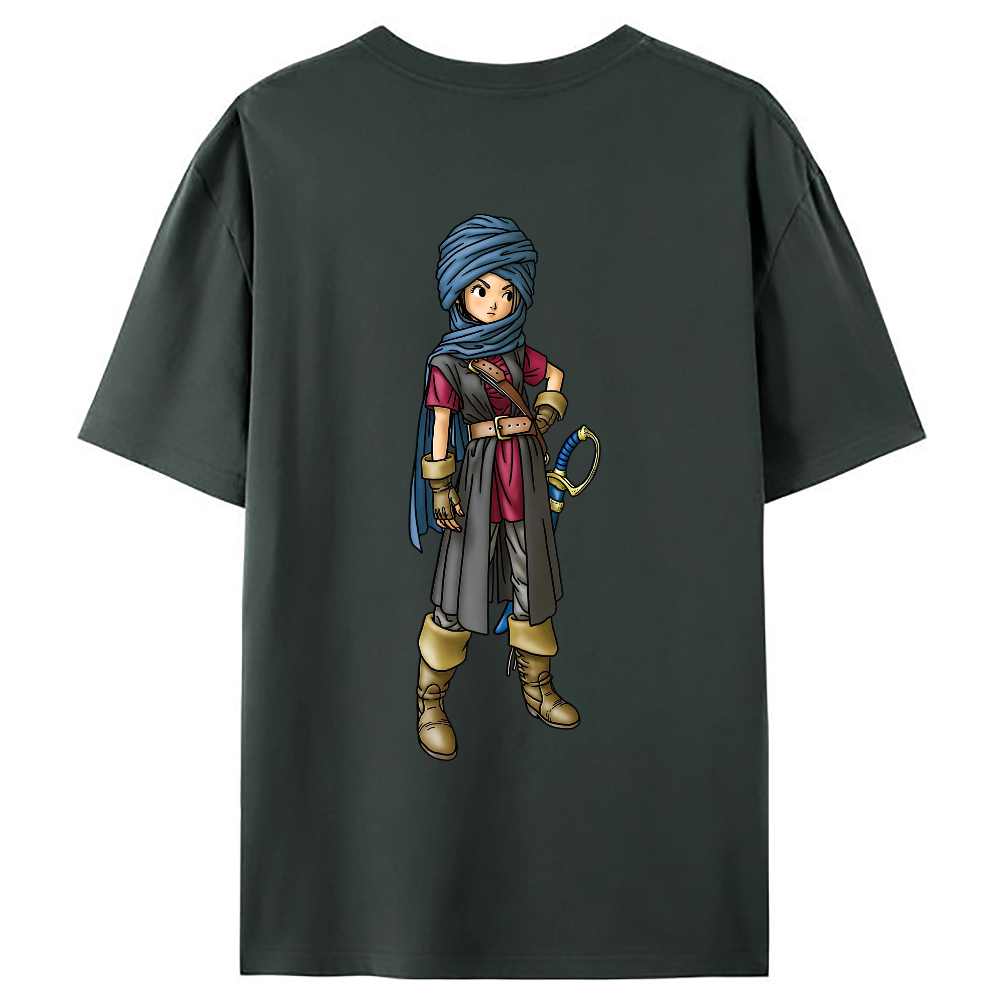 （画像用） ドラゴンクエスト Doragon Kuesuto Dragon Quest 綿100％ メンズ半袖Tシャツ（バックプリント） 通気性